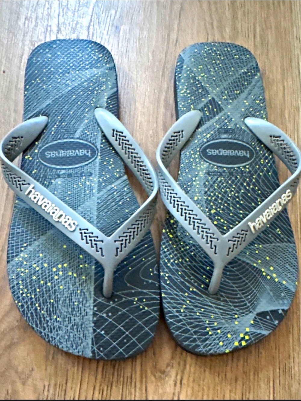 Havaianas Kids Blue and Gray Graphic Flip Flops